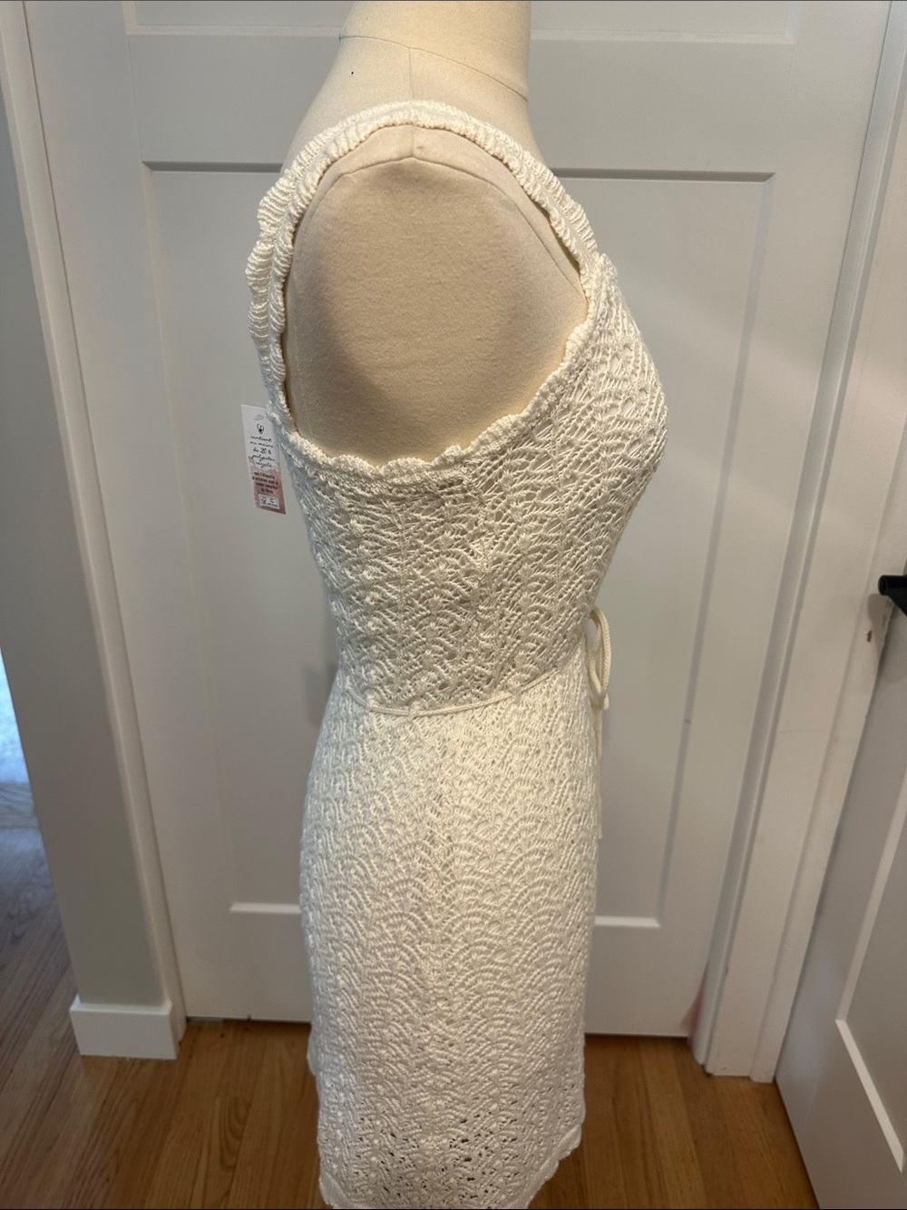 Jessica Simpson White Crochet Tie-Waist Mini Dress - Picture 2 of 8